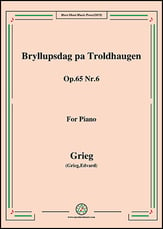 Bryllupsdag pa Troldhaugen,Op.65 No.6 piano sheet music cover